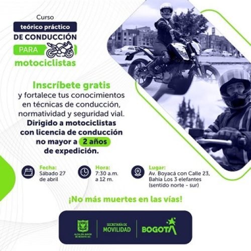 27 DE ABRIL CURSO GRATUITO PARA MOTOCICLISTAS