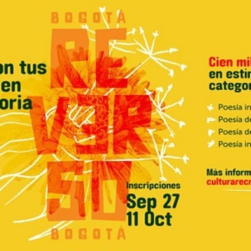 EN BOGOTÁ SE BUSCAN POETAS: $100 MILLONES EN INCENTIVOS